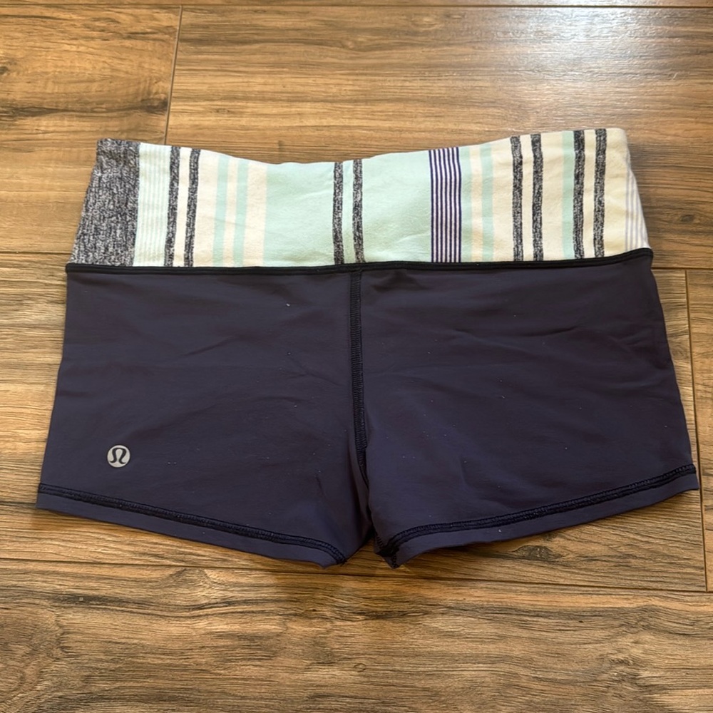 Gray Lululemon Reversible Yoga Shorts